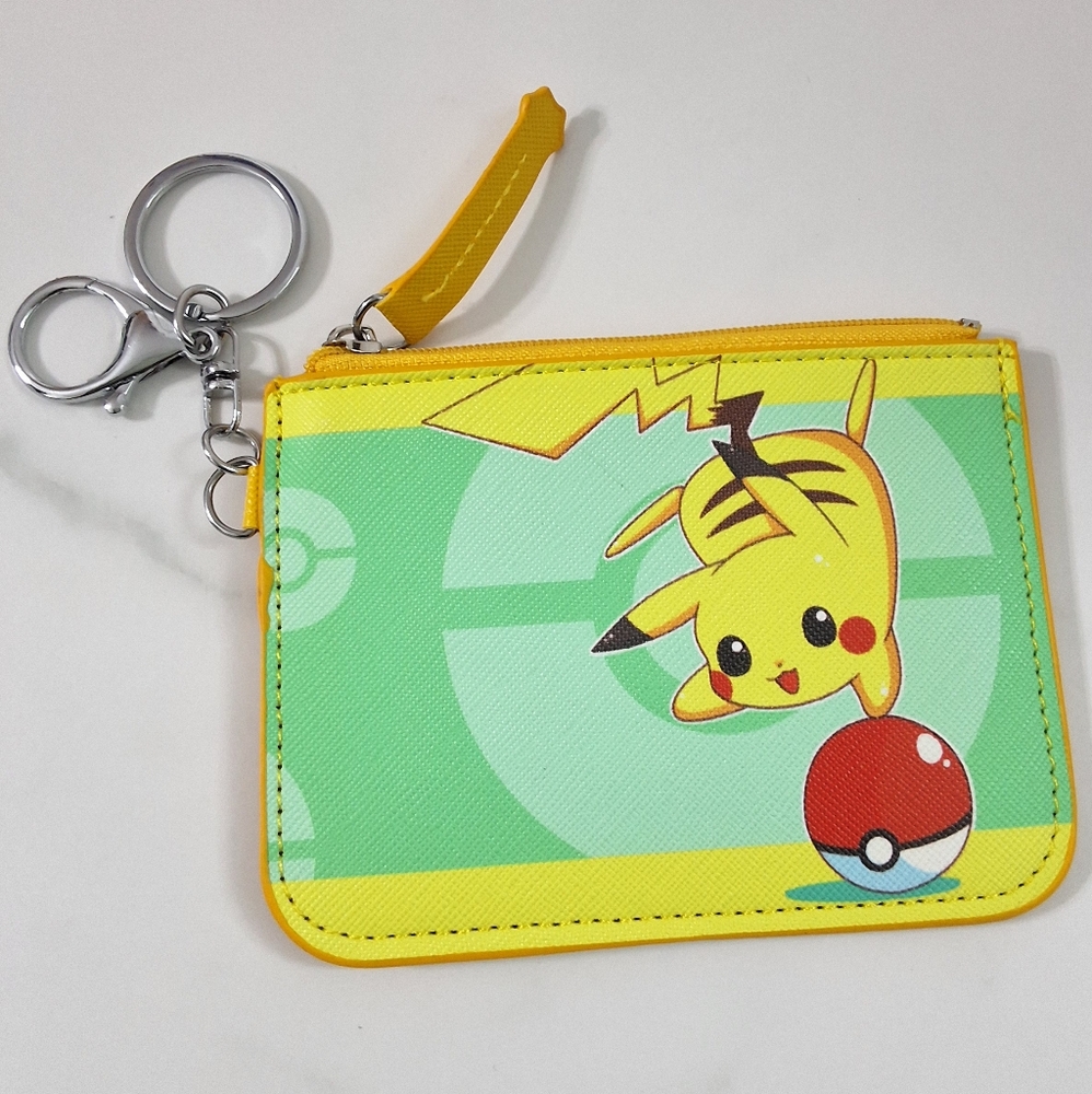 NEW Pokémon Pikachu ID Card Holder Coin Purse Wallet with Keychain